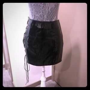 Black Vinyl Skirt
